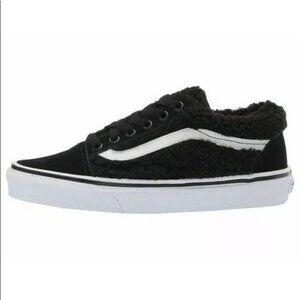 Vans old Skool Sherpa fur black sneaker shoes casual woman size 7 new